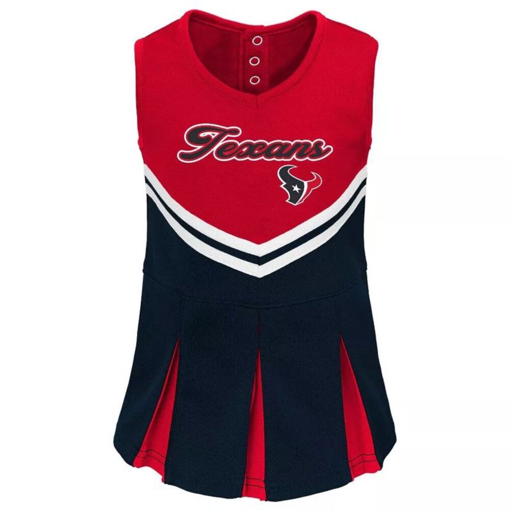 NFL Houston Texans Toddler Girls Cheer Set in Navy and Red, 4T